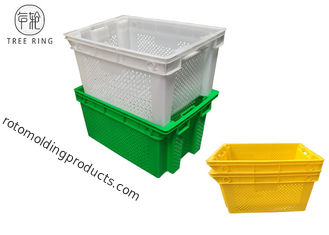 صناديق التعبئة البلاستيكية الملونة المثقبة من البلاستيك الصحي 630 * 420 * 315 ملم من HDPE