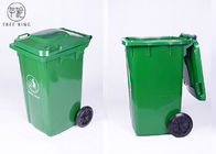 رمادي / أخضر 100Liter صناديق بهلوانية بلاستيكية كبيرة للتخلص من النفايات المعاد تدويرها في الهواء الطلق