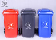 رمادي / أخضر 100Liter صناديق بهلوانية بلاستيكية كبيرة للتخلص من النفايات المعاد تدويرها في الهواء الطلق