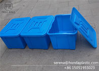 C614l صناديق تخزين بلاستيكية زرقاء قابلة للتكويم مع غطاء / غطاء 670 * 490 * 390 ملم