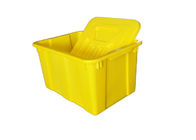 صناديق بلاستيكية بن صفراء اللون مع الأغطية لإعادة التدوير curbside التجارية