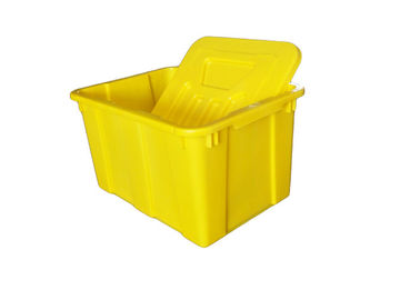 صناديق بلاستيكية بن صفراء اللون مع الأغطية لإعادة التدوير curbside التجارية