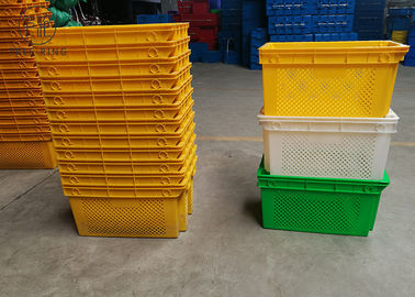 صناديق التعبئة البلاستيكية الملونة المثقبة من البلاستيك الصحي 630 * 420 * 315 ملم من HDPE